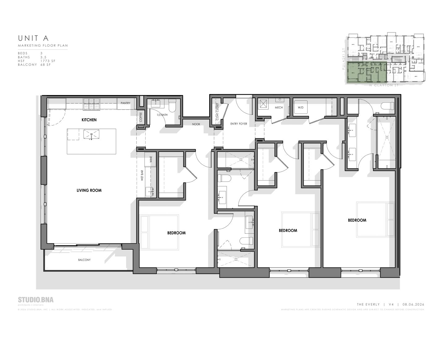 Unit A floor plan